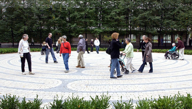 First Presbyterian Church Labyrinth walkers