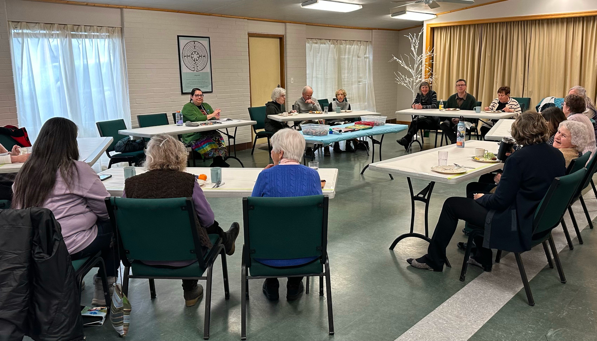 Study group in the Fellowship Hall of First Presbyterian Church