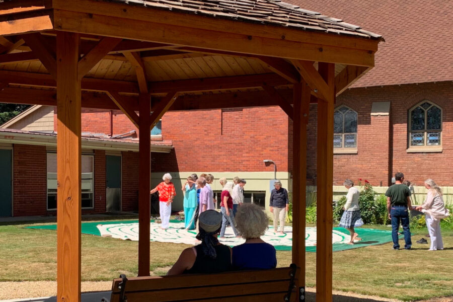 The gazebo in the Community Peace Garden at First Presbyterian Church
