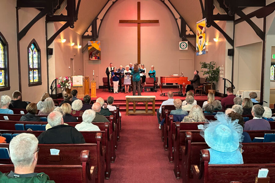 Sunday worship at First Presbyterian Church of Sandpoint
